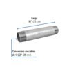 48840 - Niple de acero galvanizado 1-1/2 x 10", Foset
