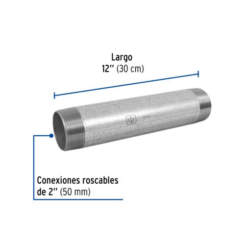 48847 48847 - Niple de acero galvanizado 2 x 12", Foset