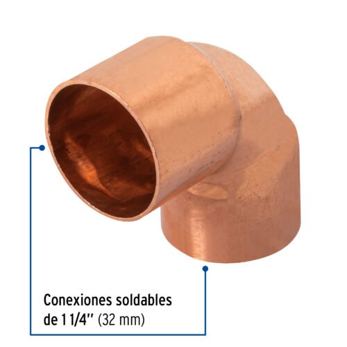48857 - Codo 90° de cobre de 1-1/4", FOSET
