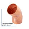 48861 - Codo 45° de cobre 1-1/2", FOSET