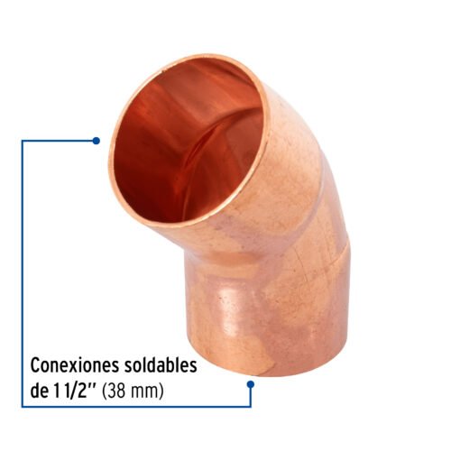48861 - Codo 45° de cobre 1-1/2", FOSET