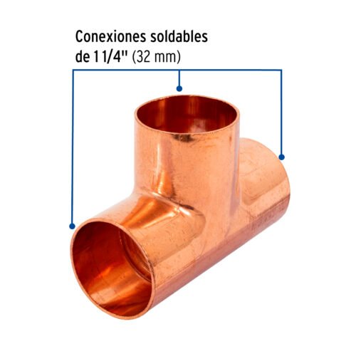 48863 - Tee sencilla de cobre 1-1/4", FOSET