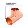 48864 - Tee sencilla de cobre 1-1/2", FOSET