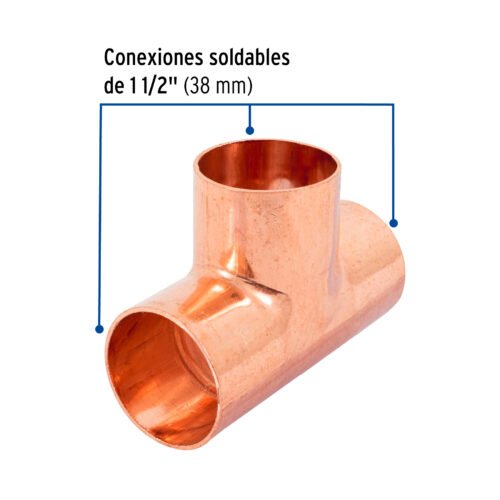 48864 - Tee sencilla de cobre 1-1/2", FOSET