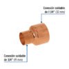 48867 - Reducción campana de cobre 1-1/4 x 3/4", FOSET