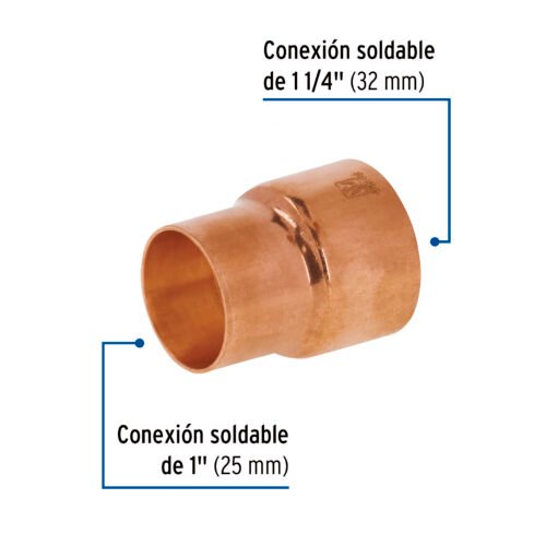 48868 - Reducción campana de cobre 1-1/4 x 1", FOSET