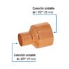 48870 - Reducción campana de cobre 1-1/2 x 3/4", FOSET