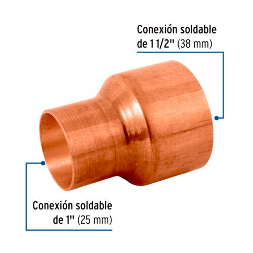 48871 - Reducción campana de cobre 1-1/2 x 1", FOSET