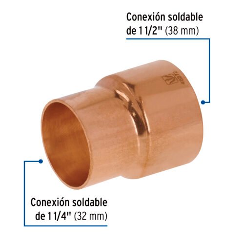 48872 - Reducción campana de cobre 1-1/2 x 1-1/4", FOSET