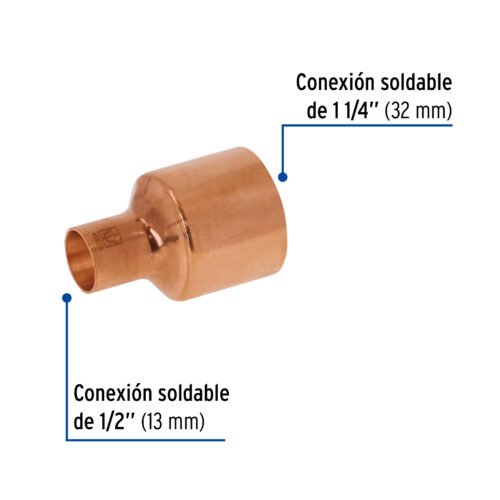48873 - Reducción bushing de cobre 1-1/4 x 1/2", FOSET