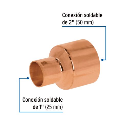 48876 - Reducción bushing de cobre 2 x 1, FOSET