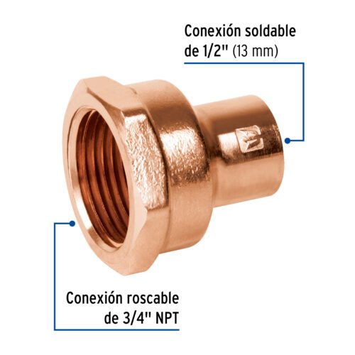 48880 - Conector reducido hembra 1/2 x 3/4", Foset