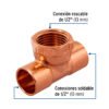 48885 48885 - Tee de cobre rosca interior central 1/2", FOSET