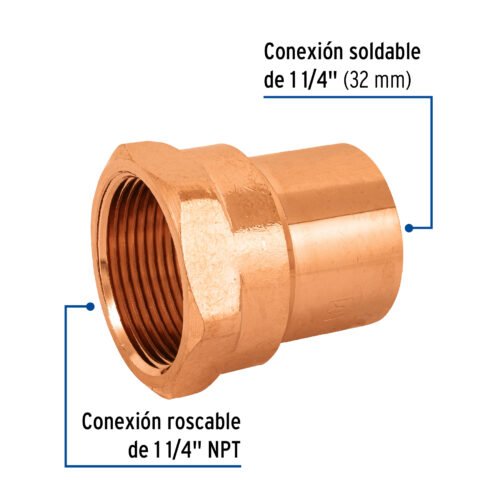48898 48898 - Conector de cobre, rosca interior 1-1/4", Foset