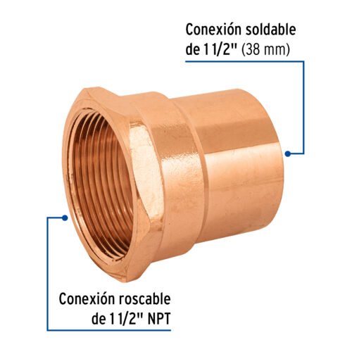 48899 48899 - Conector de cobre, rosca interior 1-1/2", Foset