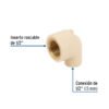 48909 48909 - Codo 90° de CPVC con inserto latón 1/2", FOSET