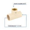 48916 48916 - Tee reducida hembra de CPVC 1" x 1" x 1/2" inserto latón
