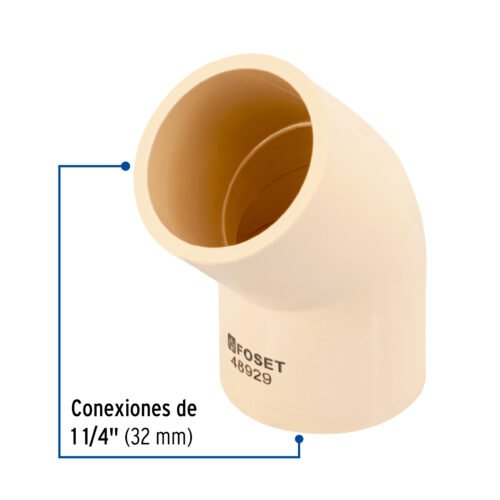 48929 - Codo 45° CPVC de 1-1/4", Foset