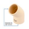 48930 - Codo 45° CPVC de 1-1/2", Foset