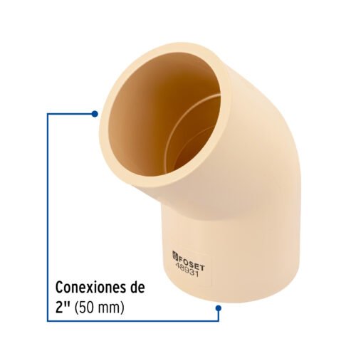 48931 - Codo 45° CPVC de 2", Foset