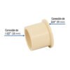 48942 - Reducción bushing CPVC 1-1/2" x 3/4", Foset