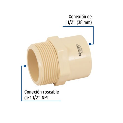 48954 - Conector macho CPVC 1-1/2", Foset