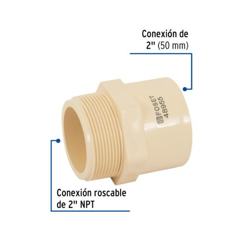 48955 - Conector macho CPVC 2", Foset