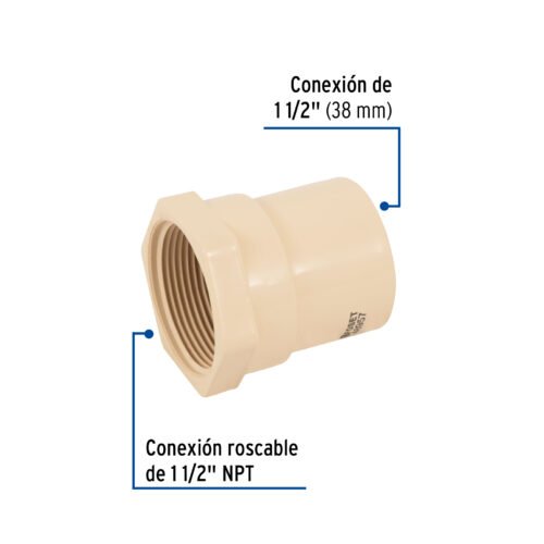 48957 - Conector hembra CPVC 1-1/2", Foset