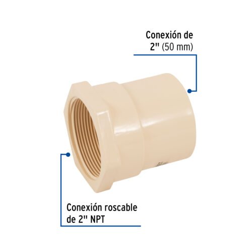 48958 - Conector hembra CPVC 2", Foset