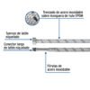 48969 - Manguera para monomando, acero inox, 1/2"x M10, 55 cm