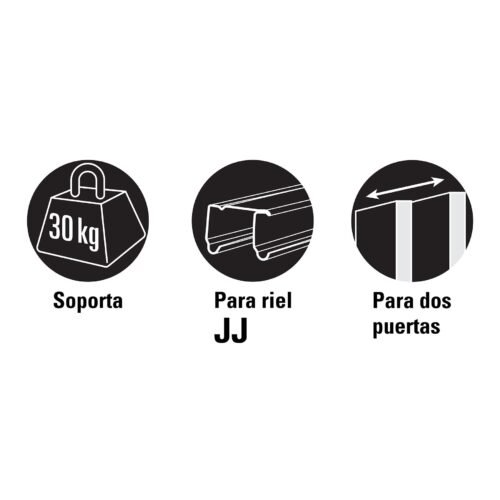48970 - Sistema corredizo para riel superior de clóset, HERMEX