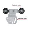 48971 - Sistema corredizo doble para riel superior de clóset, HERMEX