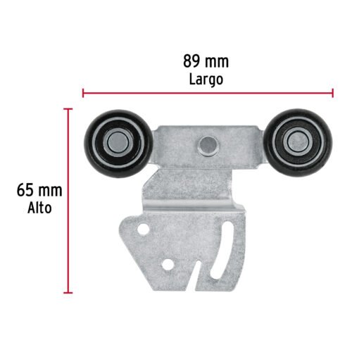 48971 - Sistema corredizo doble para riel superior de clóset, HERMEX
