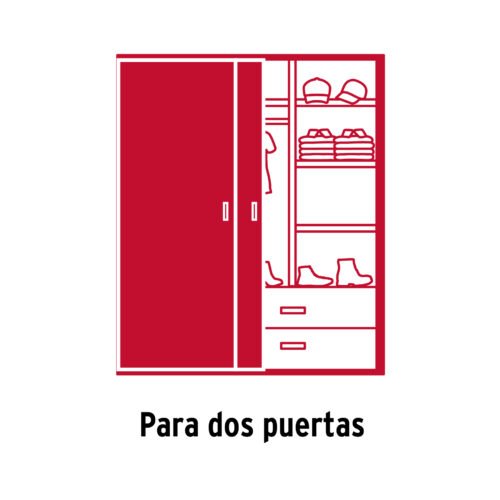 48971 - Sistema corredizo doble para riel superior de clóset, HERMEX