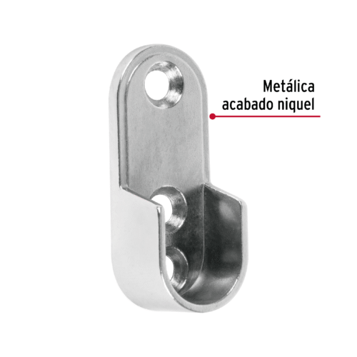 48978 - Brida niquelada para tubo ovalado de clóset, HERMEX