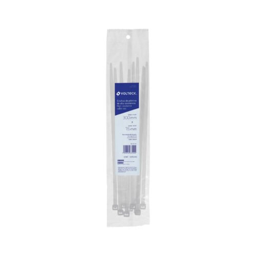 48982 - Bolsa c/10 cinchos plásticos 120 lb, 300 x 7.5 mm, naturales