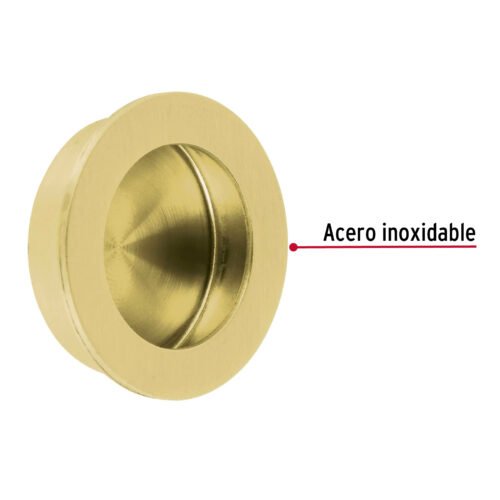 48993 - Jaladera de embutir circular No. 2 acabado latón brillante