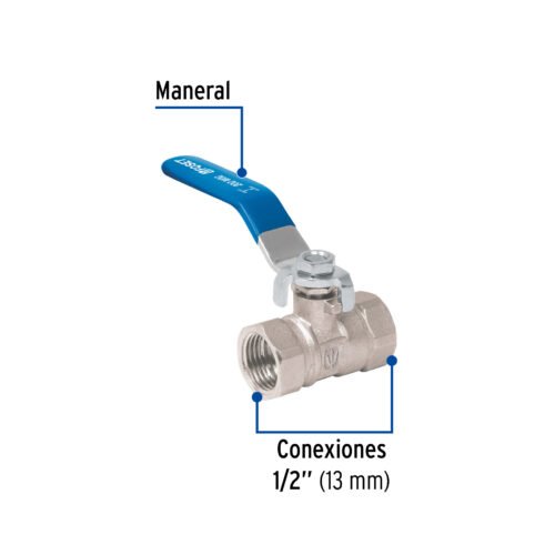 49000 - Válvula de esfera de latón, roscable 1/2", Foset