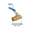 49007 - Válvula de esfera de latón, soldable 3/4", Foset