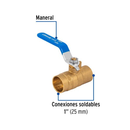 49008 - Válvula de esfera de latón, soldable 1", Foset