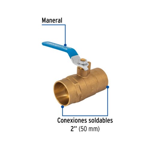 49011 - Válvula de esfera de latón, soldable 2", Foset
