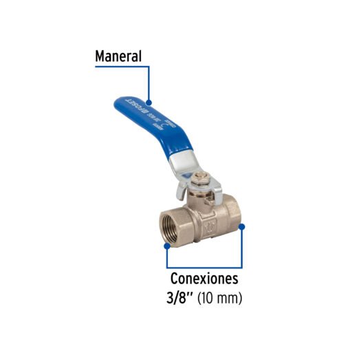 49013 - Válvula de esfera de latón, roscable 3/8", Foset
