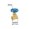 49018 - Válvula de compuerta de latón roscable de 3/4", Foset