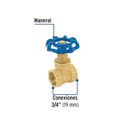 49018 - Válvula de compuerta de latón roscable de 3/4", Foset
