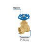 49019 - Válvula de compuerta de latón roscable de 1", Foset