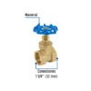 49020 - Válvula de compuerta de latón roscable de 1 1/4", Foset