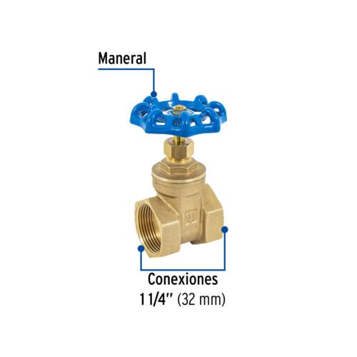 49020 - Válvula de compuerta de latón roscable de 1 1/4", Foset