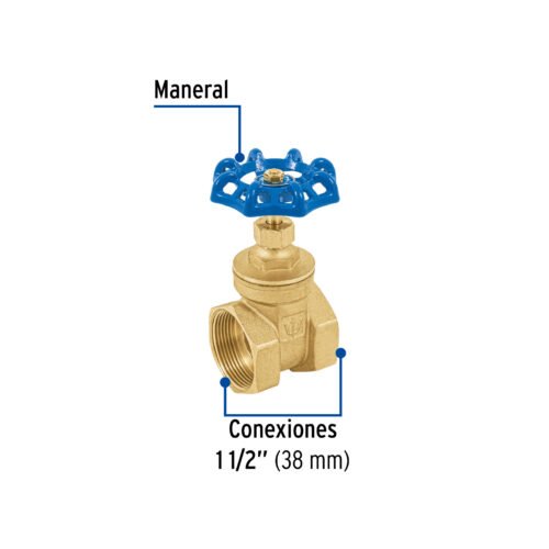 49021 - Válvula de compuerta de latón roscable de 1 1/2", Foset
