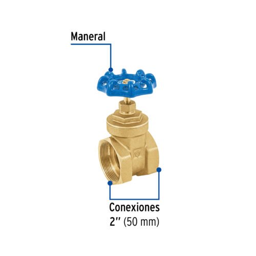 49022 - Válvula de compuerta de latón roscable de 2", Foset