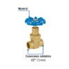 49023 - Válvula de compuerta de latón soldable de 1/2", Foset